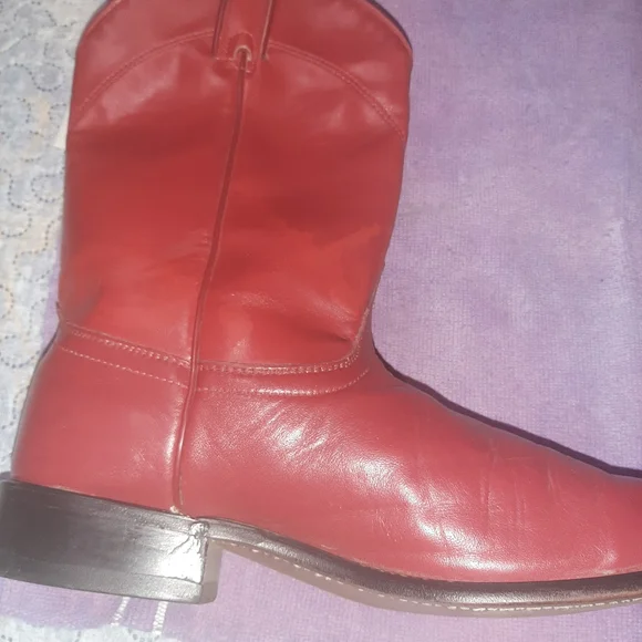 Laredo Red and White Leather Boots - Picture 12 of 13